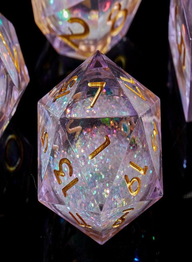 FugaCity DND Dice Set,Liquid Core Handmade Sharp Edge 7 Piece Resin Dice-Dungeons and Dragons Polyhedral Dice Set, D&D Dice Set with Gift Dice Case for RPG MTG Table Games （ - Image 4